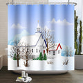 Christmas Winter Trees Shower Curtain | 183x183cm Polyester