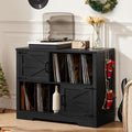 LELELINKY Record Player Stand with Storage, 1m Farmhouse Vinyl Cabinet
