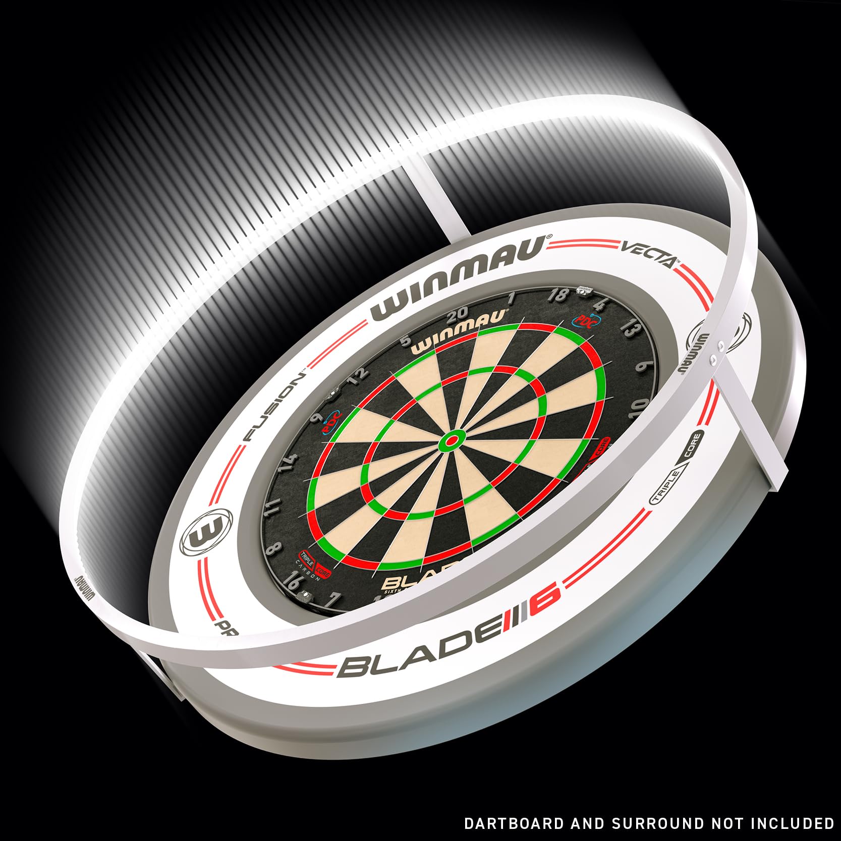 Winmau Plasma Ice Dartboard Light | White 360 Degree LED Aluminum Ring