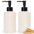 Nuscen 2-Pack Hand Soap Dispenser | 400ml Refillable Wheat Straw Bottle