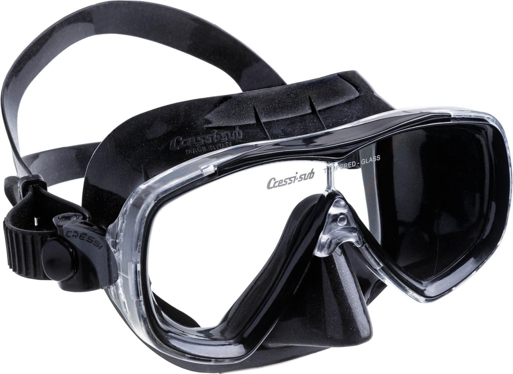 Cressi Estrella & Gamma Snorkeling Set – Mask and Snorkel Combo, Black