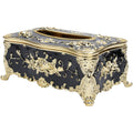 Antique Decorative Tissue Box Holder - Black and Gold