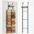 SWTYMIKI Over Door Handbag Organiser – 16 Hooks & Metal Basket, Black
