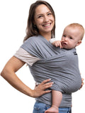 CuddleBug Baby Sling – Soft Elastic Handsfree Infant Wrap, Grey
