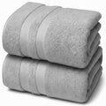 Egyptian Cotton Bath Sheets – 550GSM Large Towels, 2 Pack (Silver)