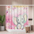 Woutay Cute Elephant Shower Curtain | Mold Resistant Polyester – 180x180cm