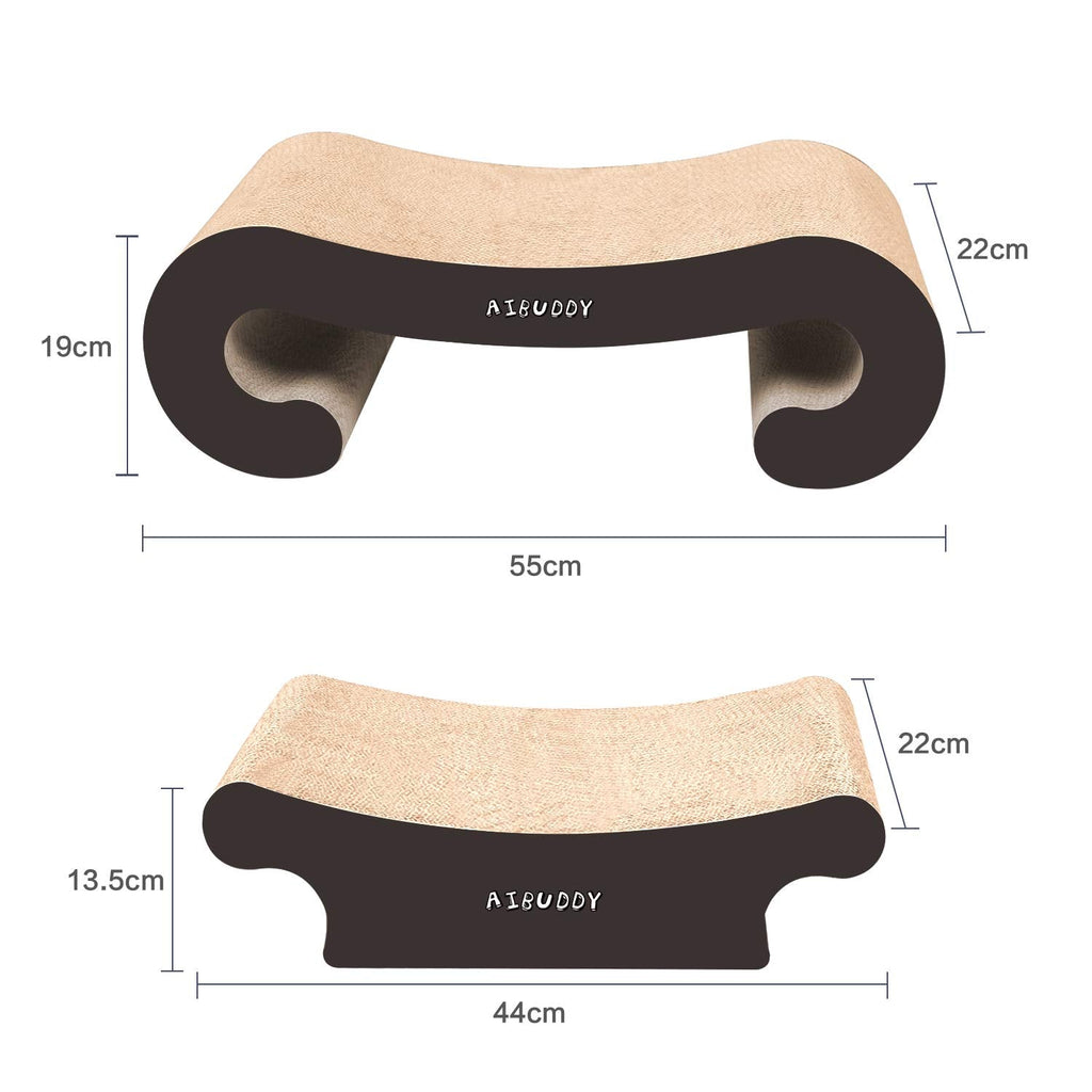 Aibuddy 2-in-1 Cat Scratcher Lounge | Durable Cardboard Bed & Toy
