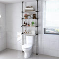 DAKEPOLE Over Toilet Shelf | 4-Tier Adjustable Tension Rod Storage
