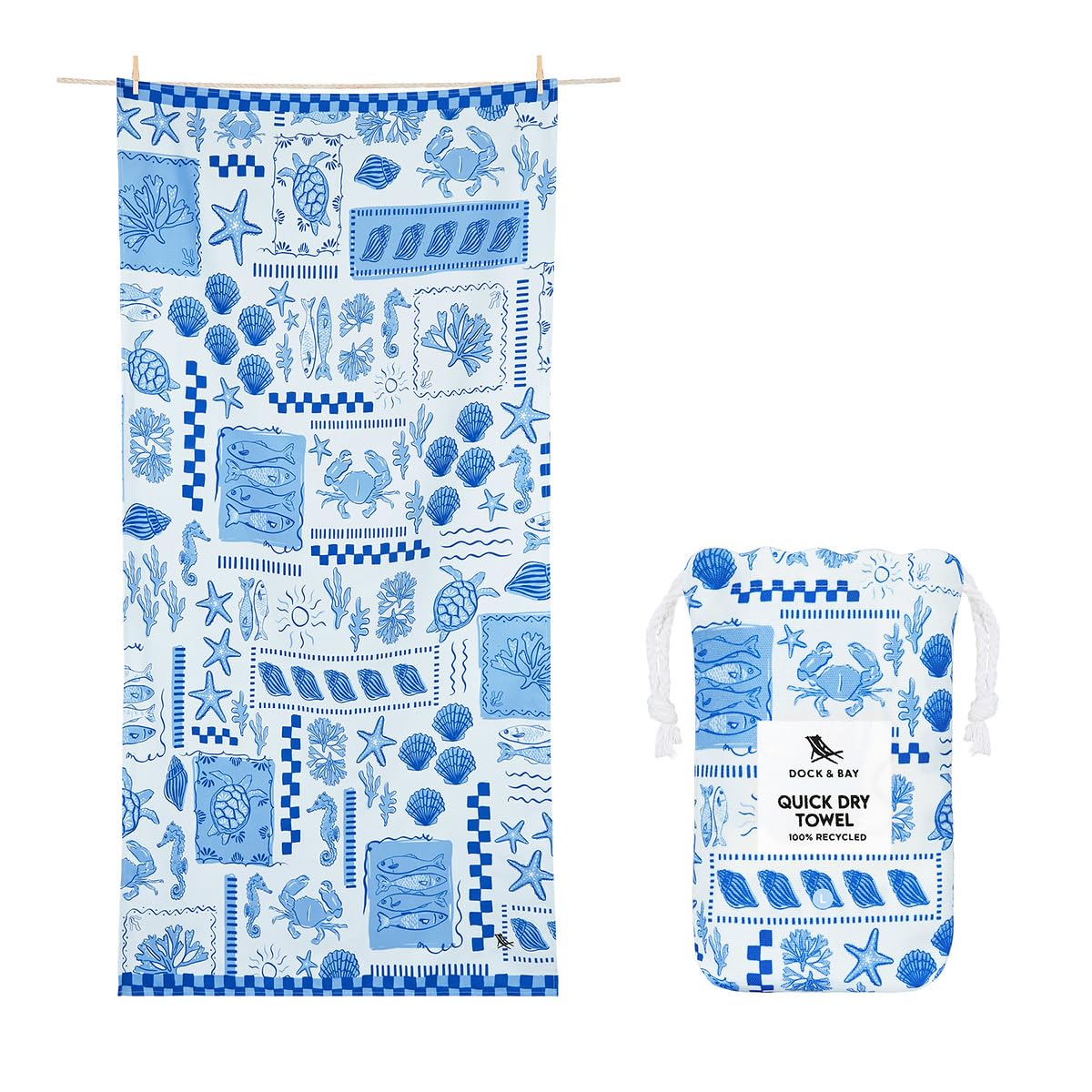 Dock & Bay Sand Free Beach Towel – Grecian Shores – Recycled Large