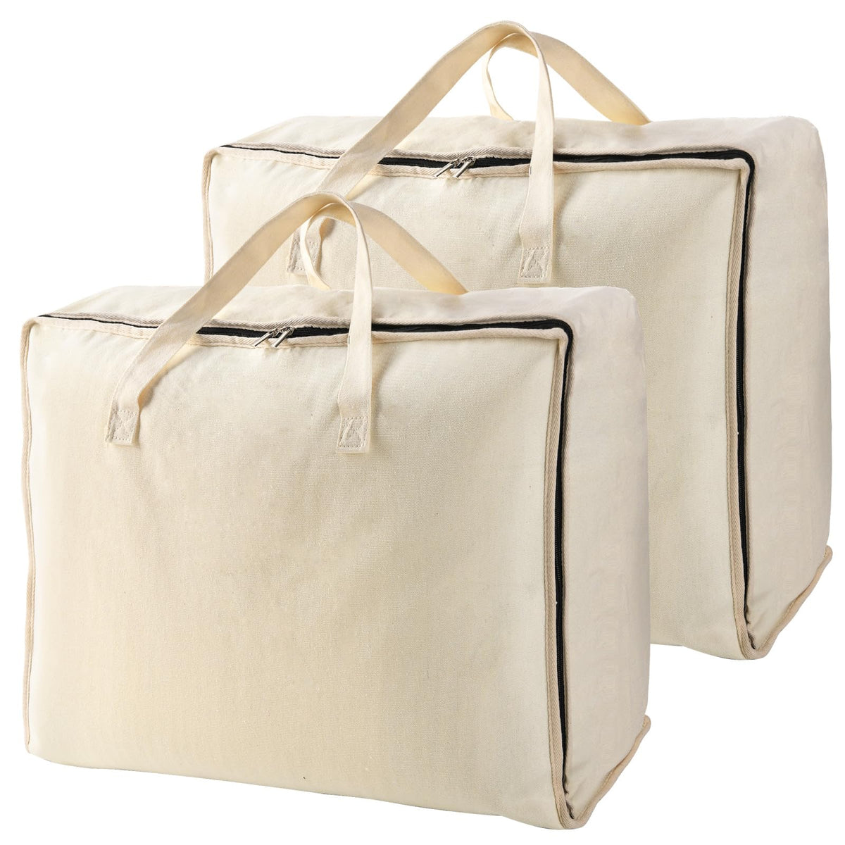 Belinlen 2 Pack Canvas Storage Bags Cotton Natural Closet Soft Storage Bags - image 1