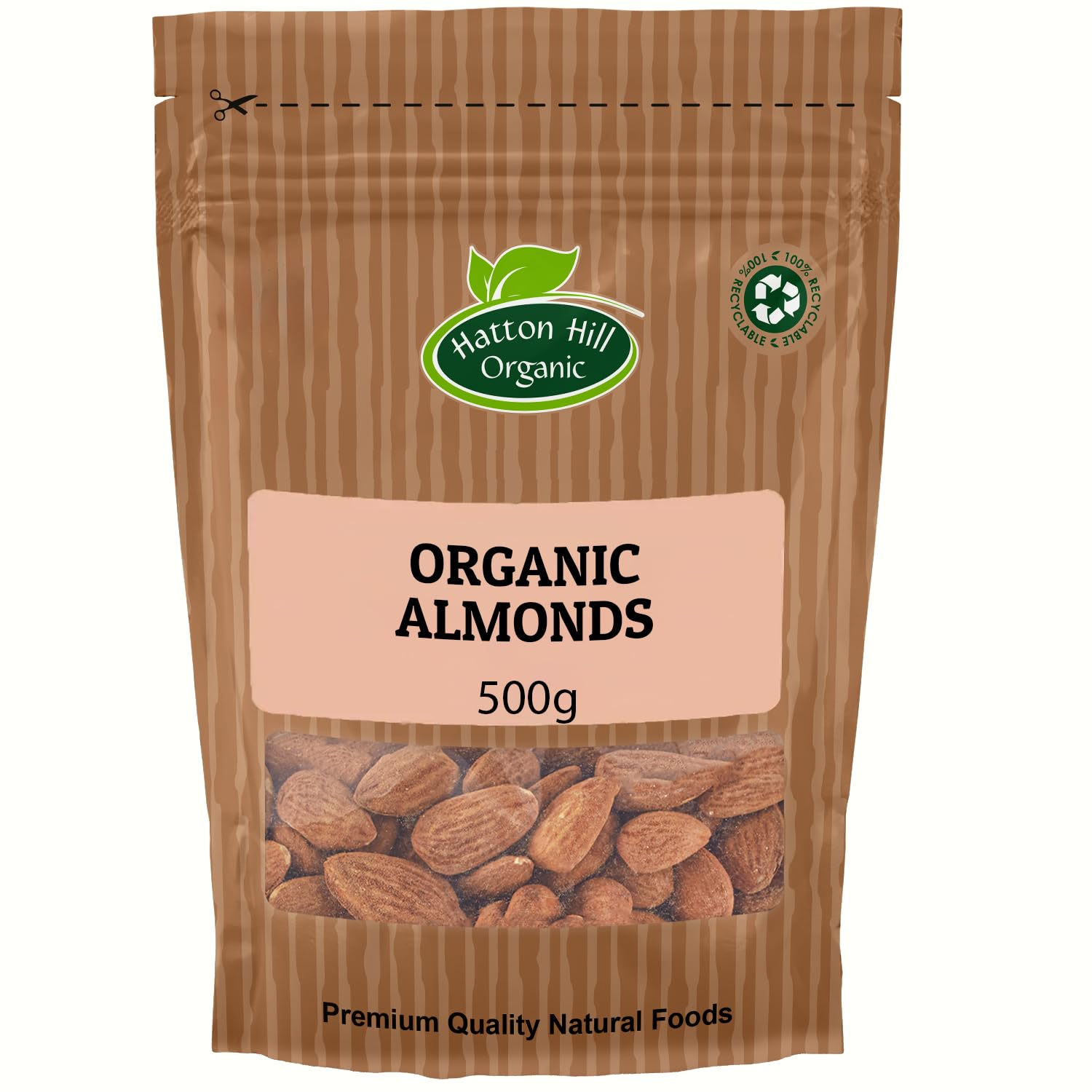 Hatton Hill Organic Whole Almonds – 500g Raw & Crunchy Healthy Snack