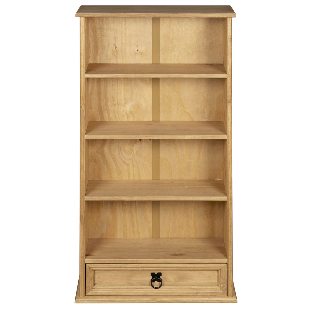 Corona Mexican Solid Pine DVD Rack | 1 Drawer Rustic Storage Bookcase