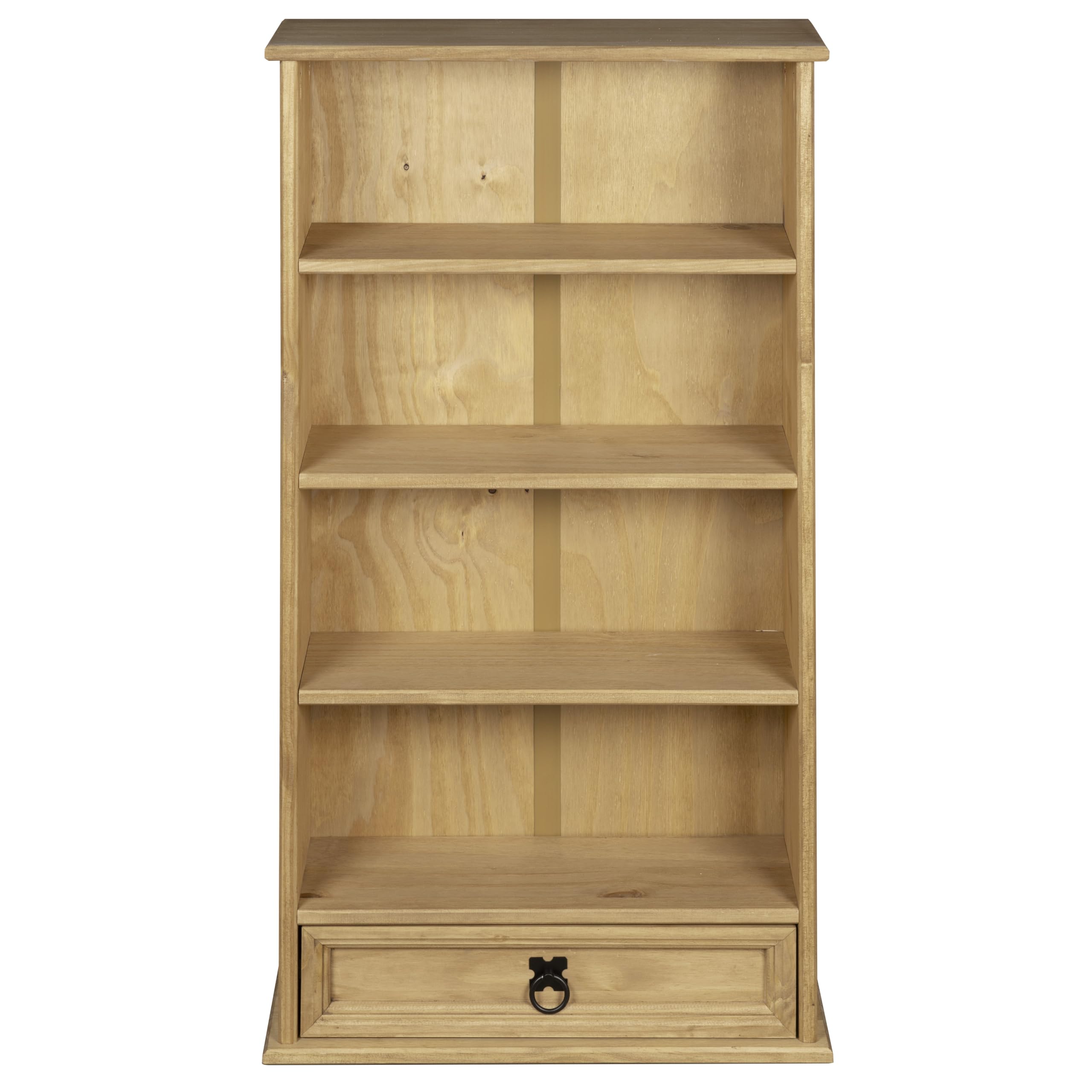 Corona Mexican Solid Pine DVD Rack | 1 Drawer Rustic Storage Bookcase