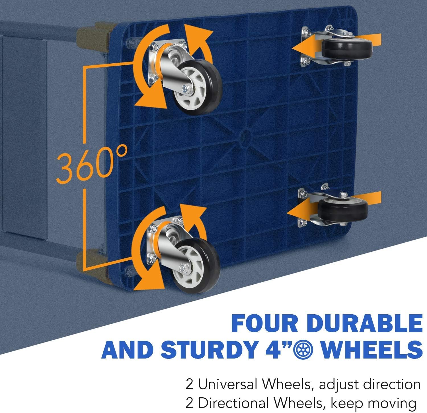 YSSOA 880lb Heavy Duty Folding Platform Truck | Blue Push Hand Cart