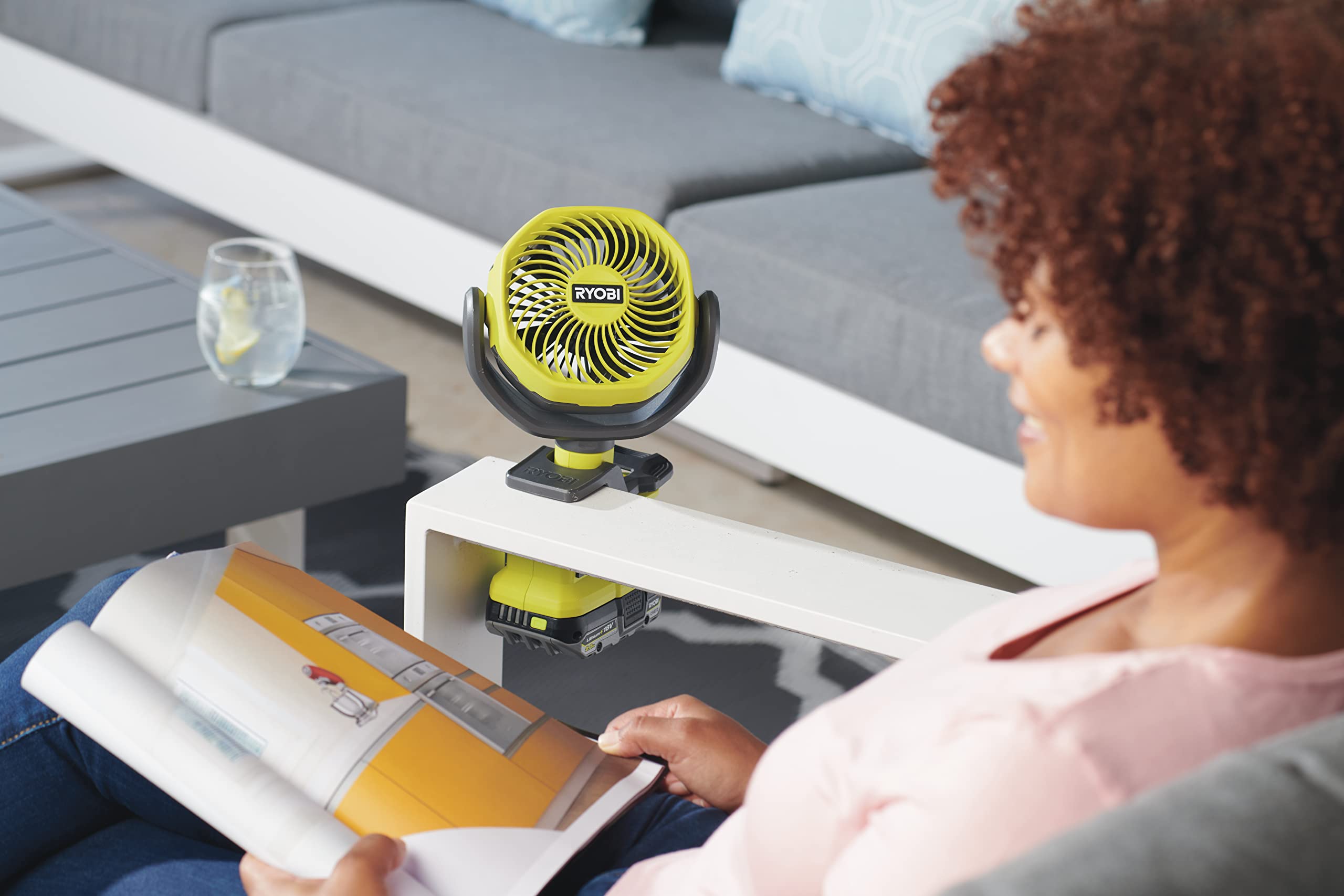 Ryobi 18V ONE+ Cordless 10cm Clamp Fan – Portable Bare Tool