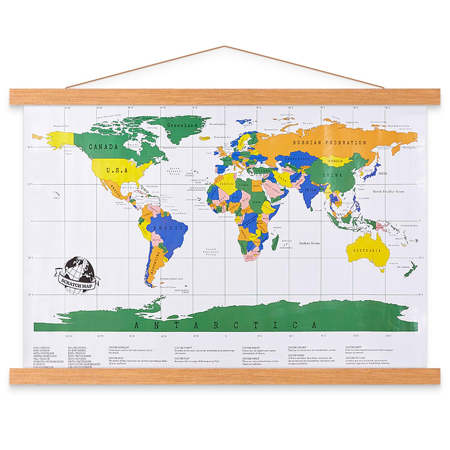 Benjia Magnetic A2 Poster Frame – 42cm Teak Wood Hanging Kit