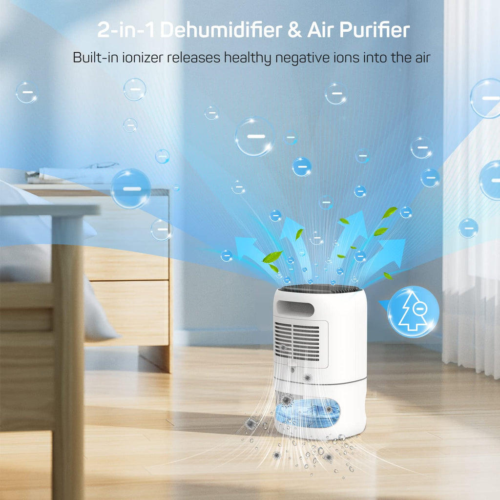 Dr.Prepare 2-in-1 Dehumidifier and Air Purifier | 1L Portable Quiet Unit