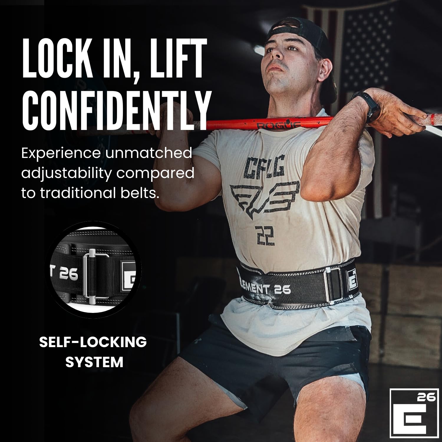 Element 26 Hybrid Leather Weightlifting Belt | Self-Locking Squat Belt