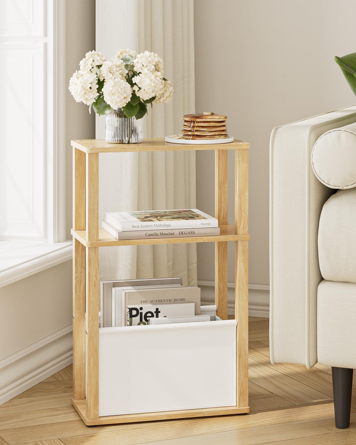 Apetaccat Narrow Side Table for Small Spaces, Slim End Table with Storage Basket, Small Bedside Table for Bedroom - image 1