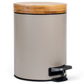 Kazai 5L Bathroom Bin | Soft Close Bamboo Lid & Matte Taupe Finish