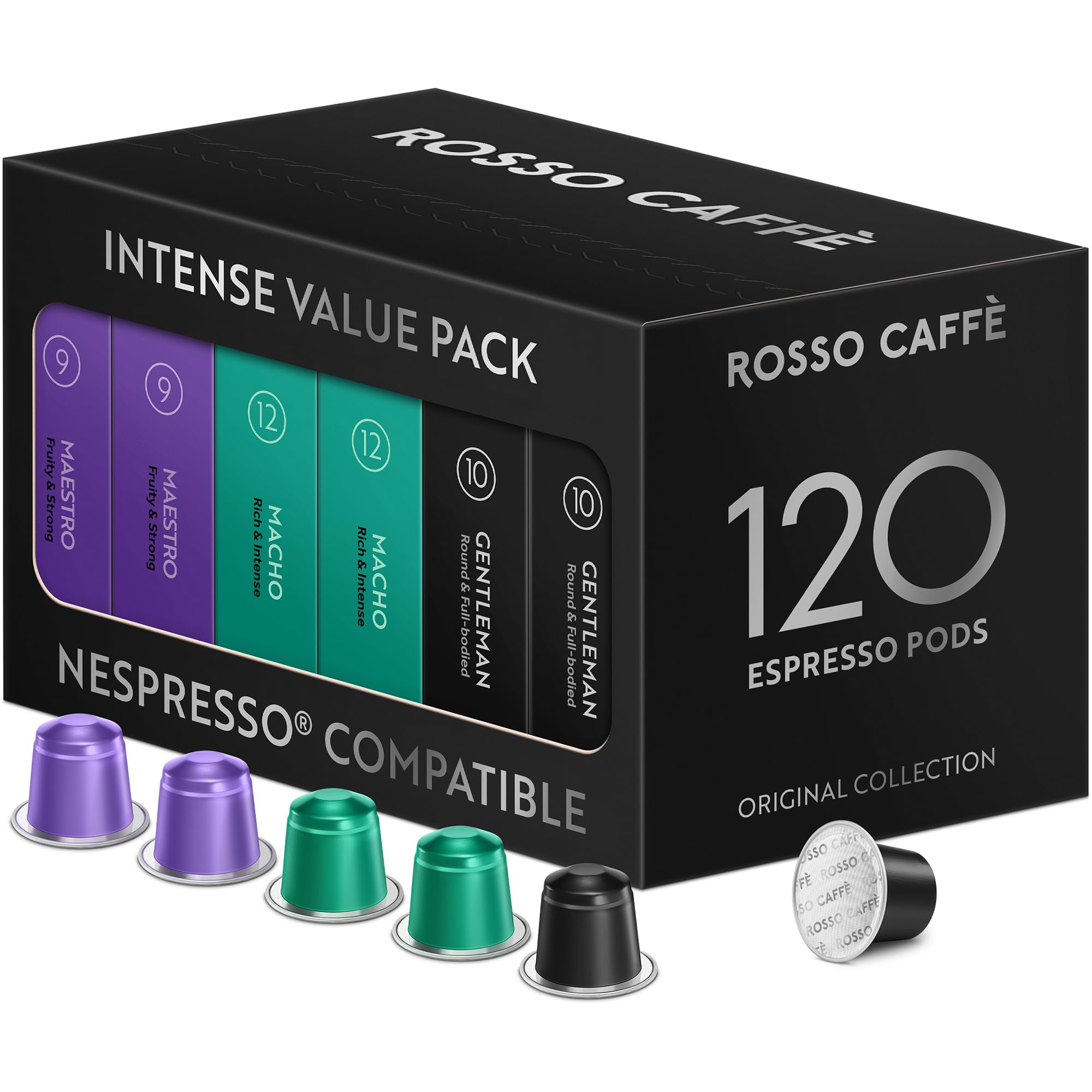 Rosso Caffè 120 Nespresso Compatible Aluminium Pods – Dark Roast