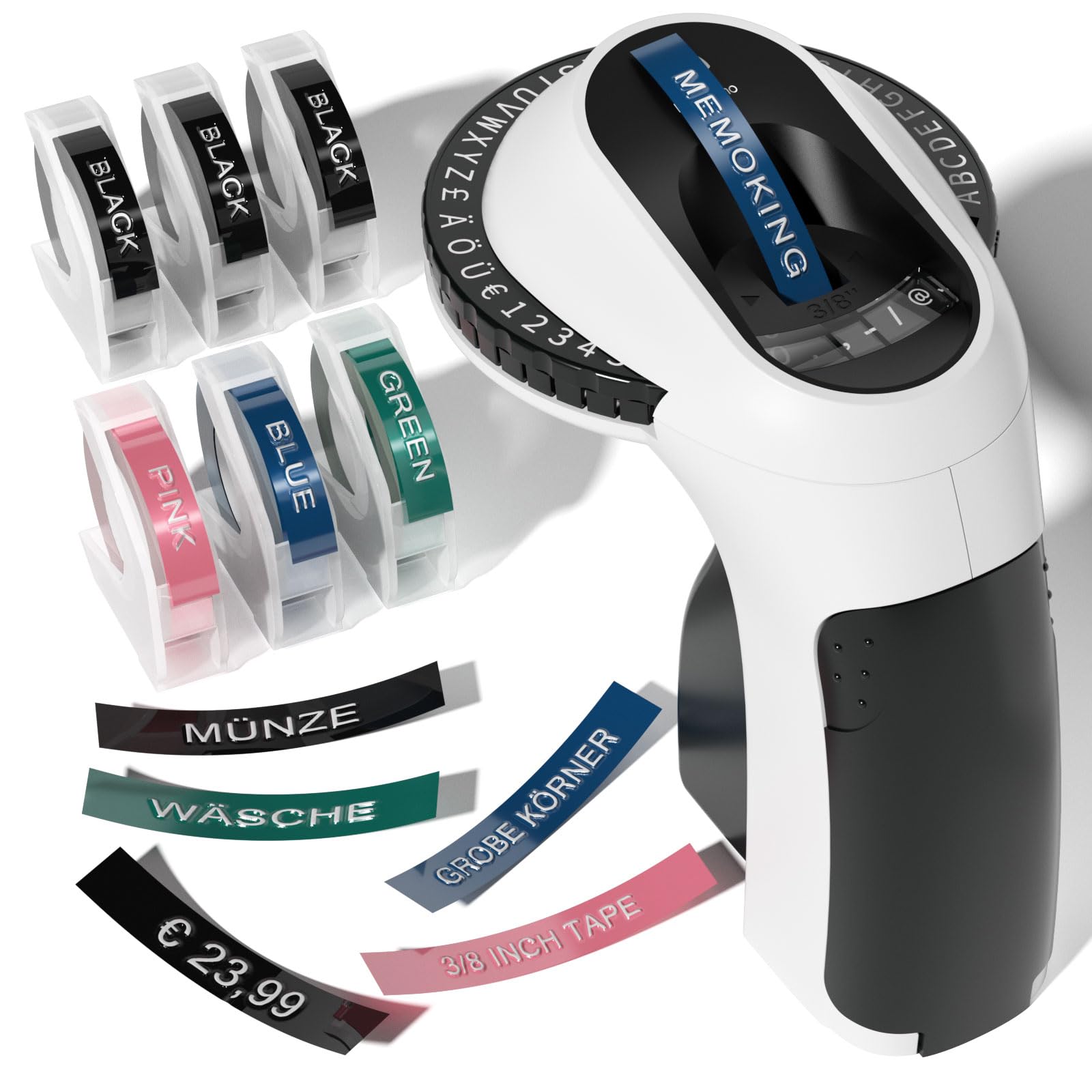 Jolof Store E975 Embossing Label Maker Machine with 6 Rolls of Tape