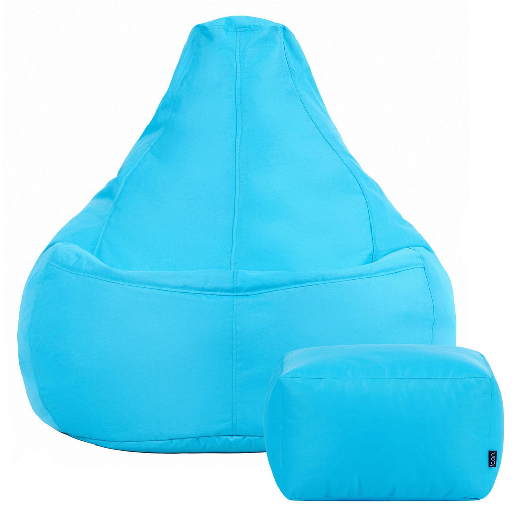 Bean Bag Bazaar Outdoor Bean Bag & Footstool with Filling Included, Aqua - image 5