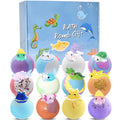 Kids Bath Bombs with Ocean Toys - 12 Pack Organic Fizzies