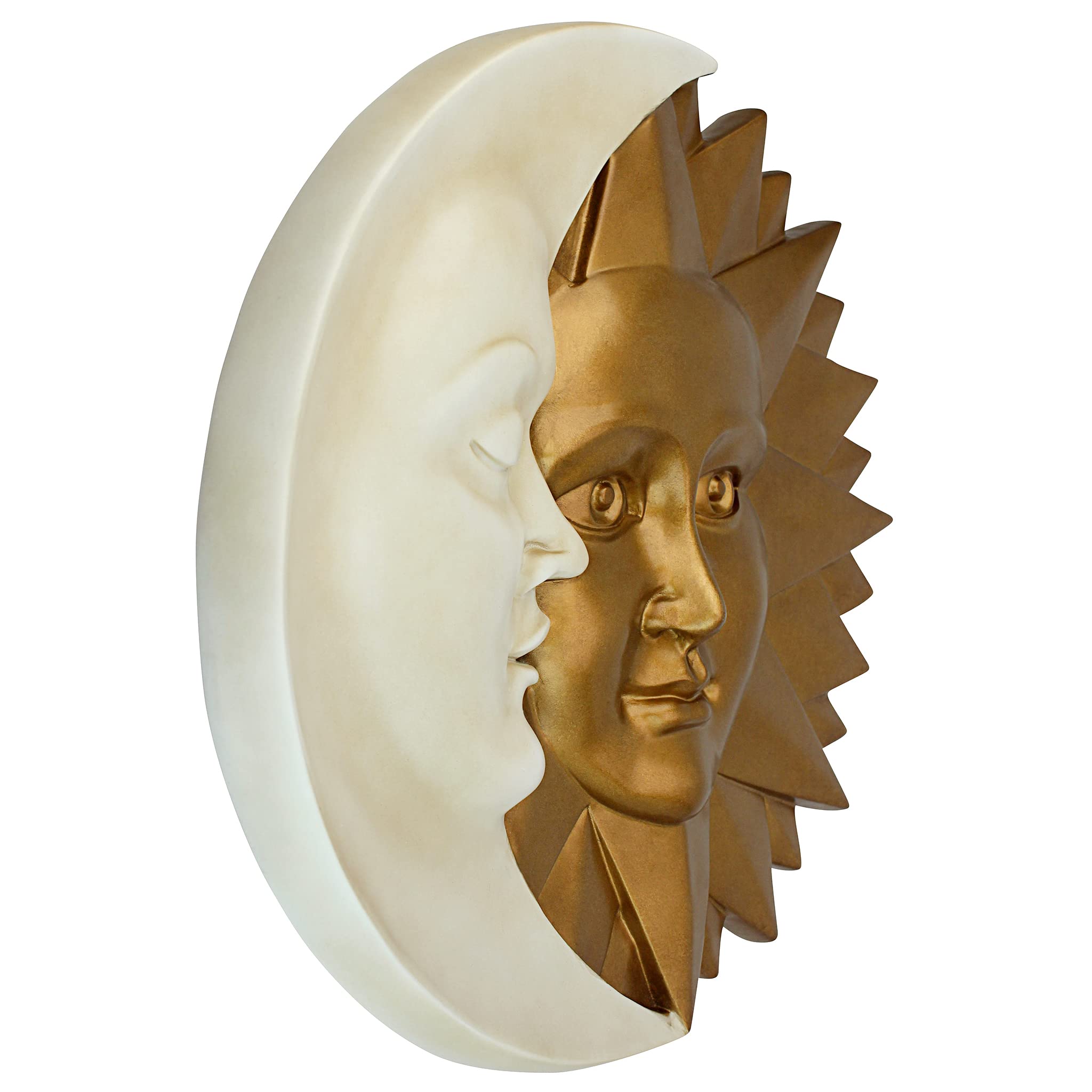 Design Toscano Sun and Moon Outdoor Wall Sculpture | Faux Gold & Ivory