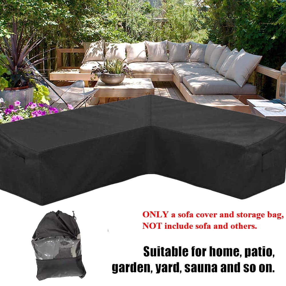 Skyour L-Shaped Patio Sofa Cover – Heavy Duty 420D Oxford Waterproof Cover