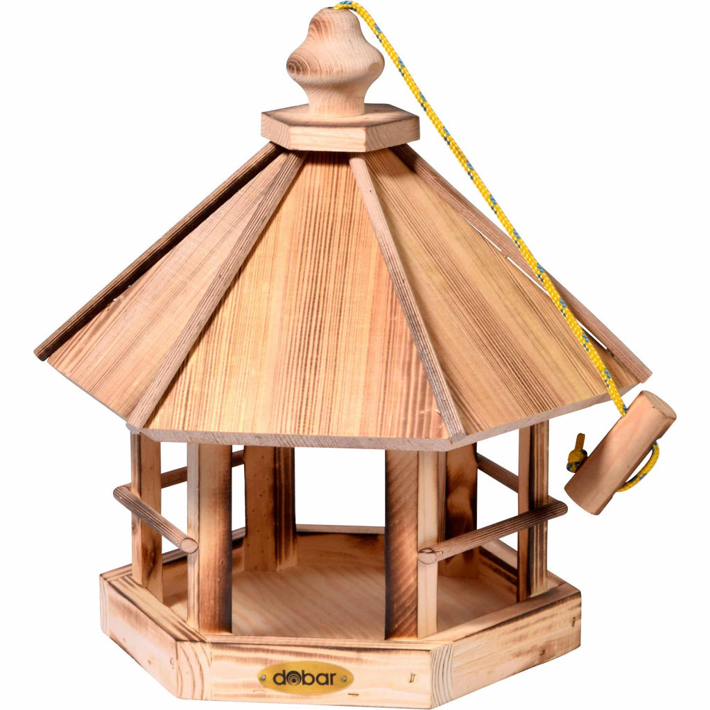 Jolof Store Caliente Hanging Bird House – Flamed FSC Pine Wood