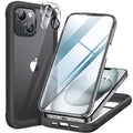 Miracase iPhone 15 Case - Full Body Clear Cover with Glass Protector