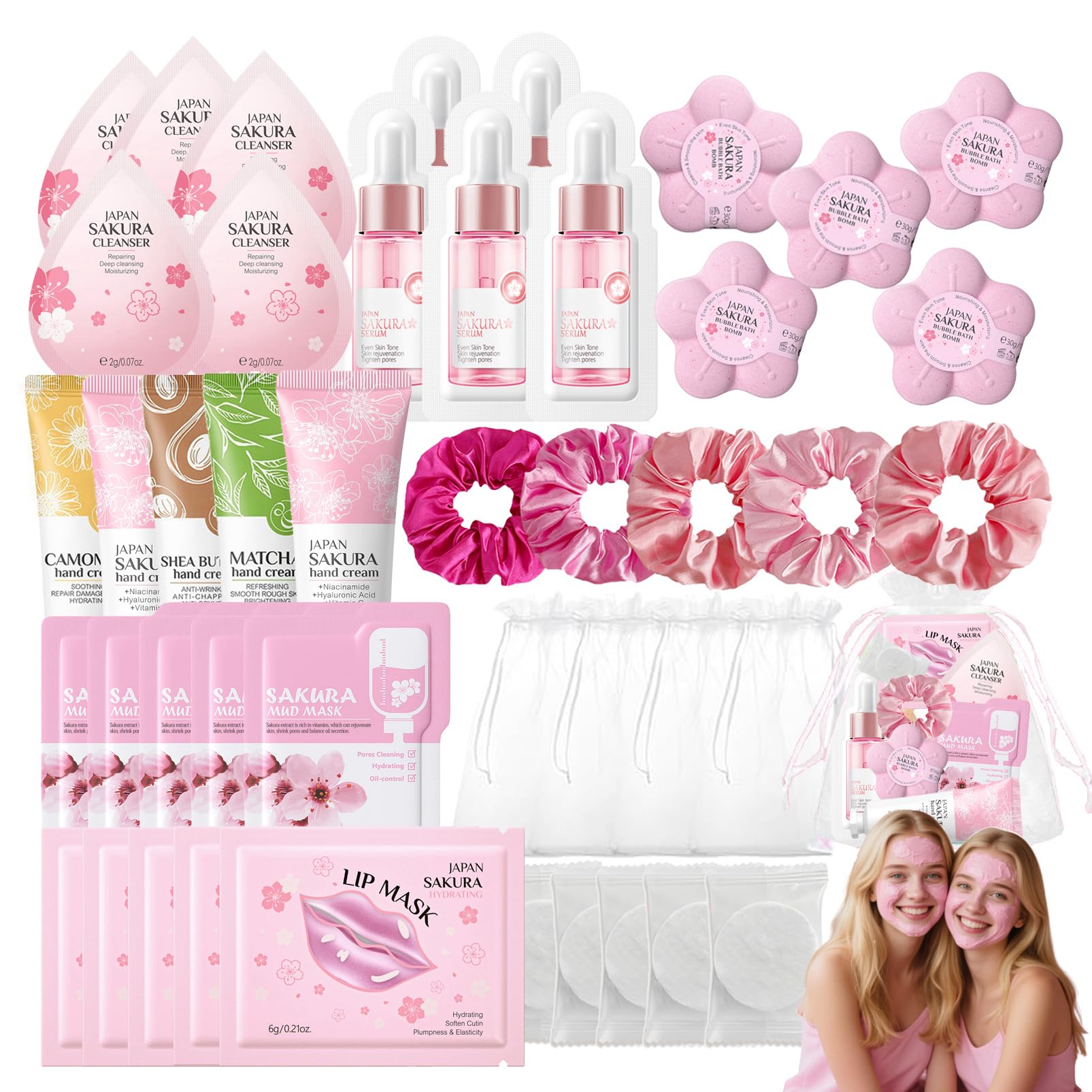 Jolof Store Spa Party Supplies for Girls – 45pc Sleepover Skincare Set