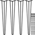VEVOR 28" Hairpin Table Legs | 3-Rod Carbon Steel Desk Legs - Set of 4