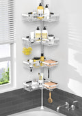 Kegii Telescopic Shower Caddy – 4 Tier Adjustable Chrome Corner Shelf