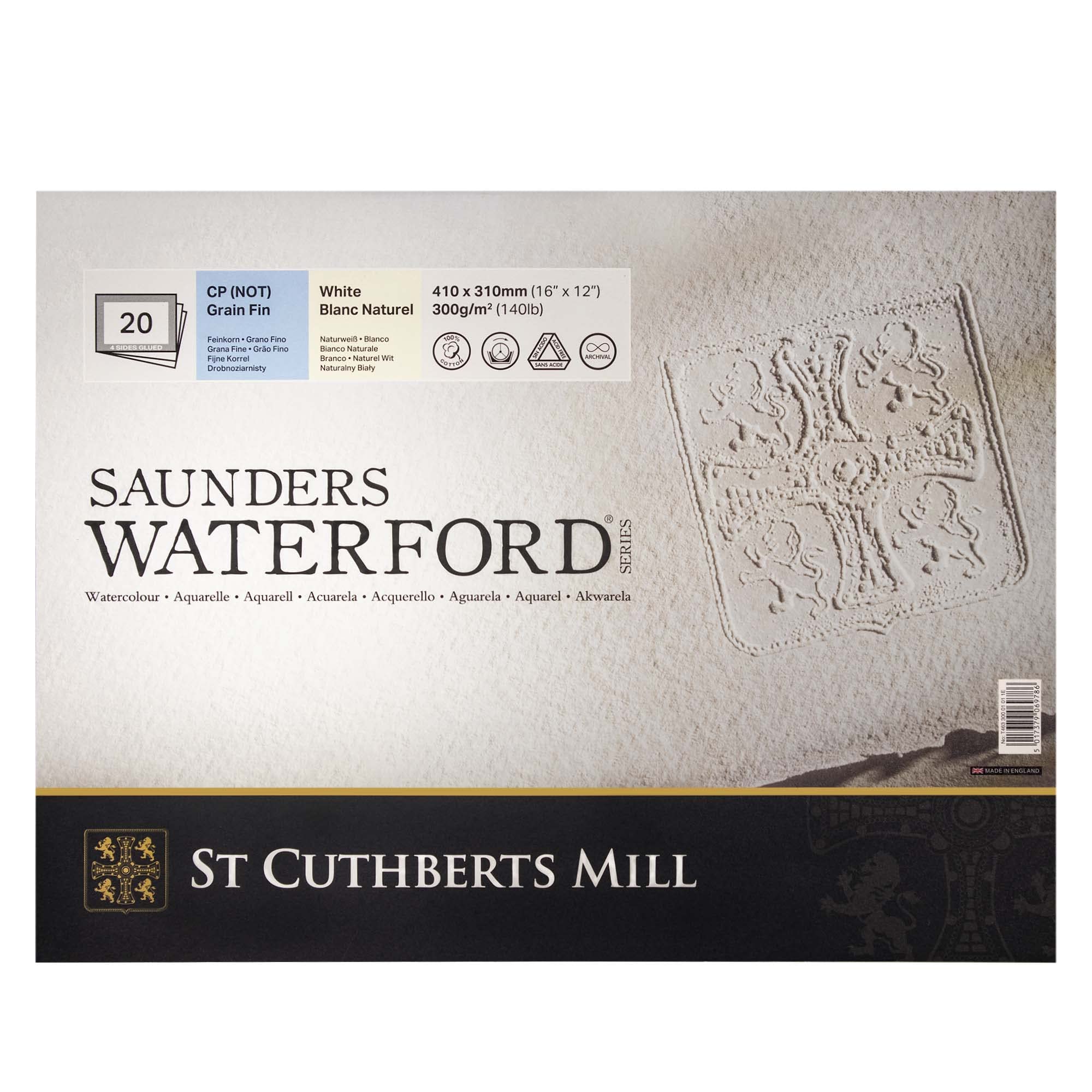 St Cuthberts Mill Saunders Waterford Watercolor Block | 300g 20 Sheets