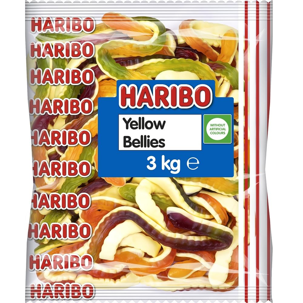 Haribo Yellow Belly Giant Snakes | Fruit Flavoured Bulk Sweets, 3kg Bag