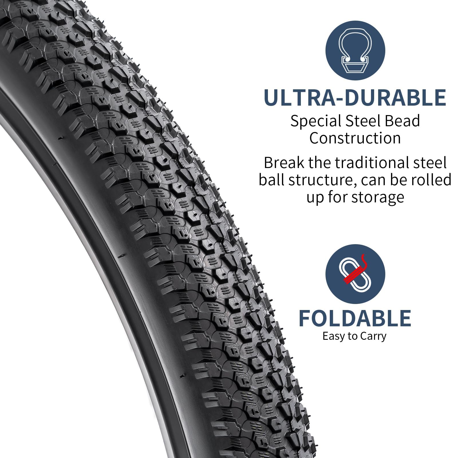 YunSCM 2-Pack 26x1.95 Mountain Bike Tyres and Tubes | Foldable MTB Set