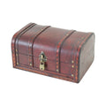 HMF Wooden Treasure Chest with Lock – Antique Vintage Storage Box