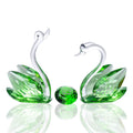 Crystal Green Swans | 55th Emerald Wedding Anniversary Gift