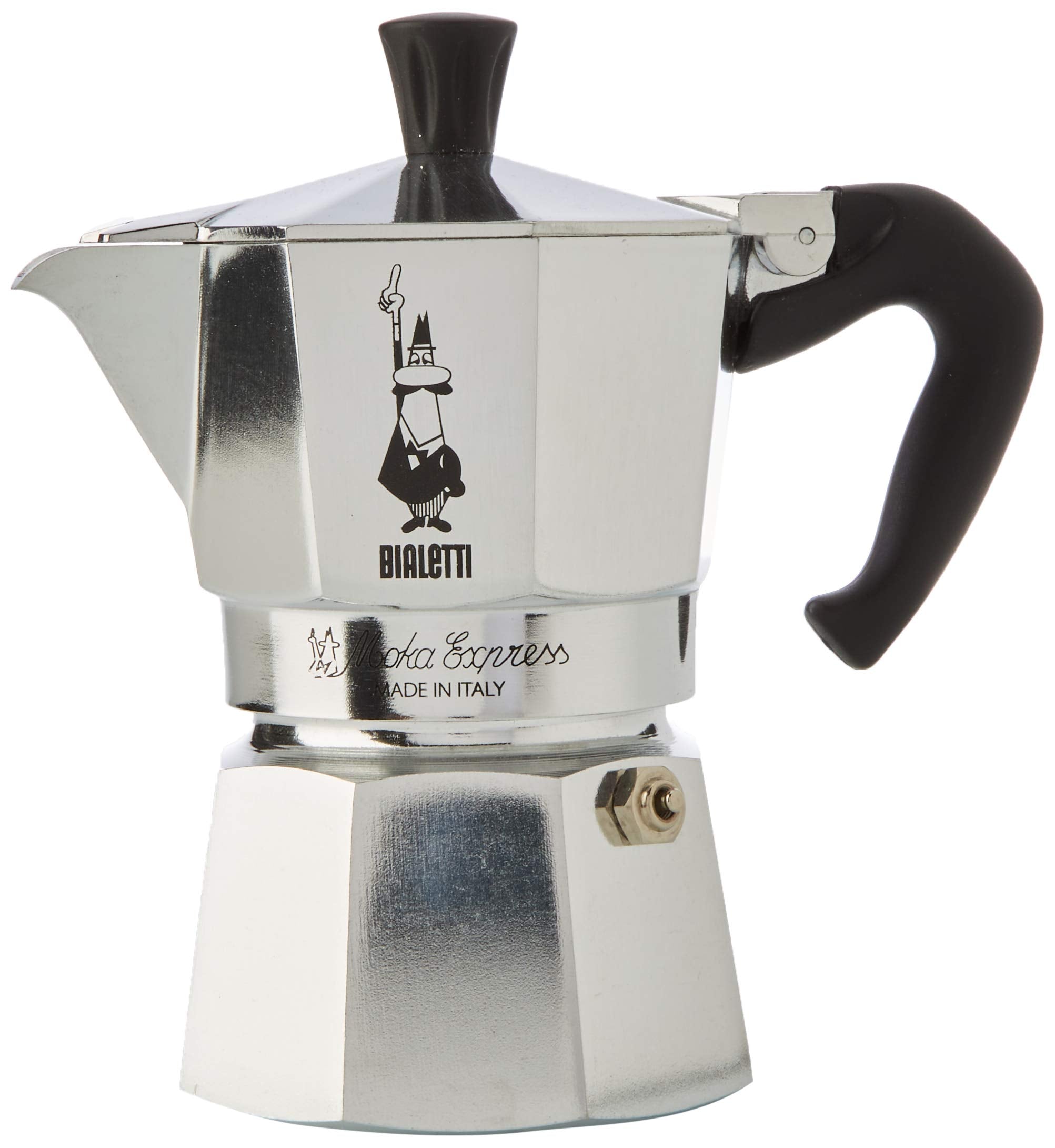 Bialetti Moka Express 3-Cup Stovetop Espresso Maker - Silver Aluminum