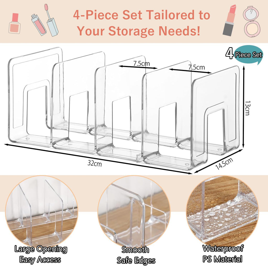 Panavage Transparent Desk File Organiser, 4 Slots, 4-Pack - image 2