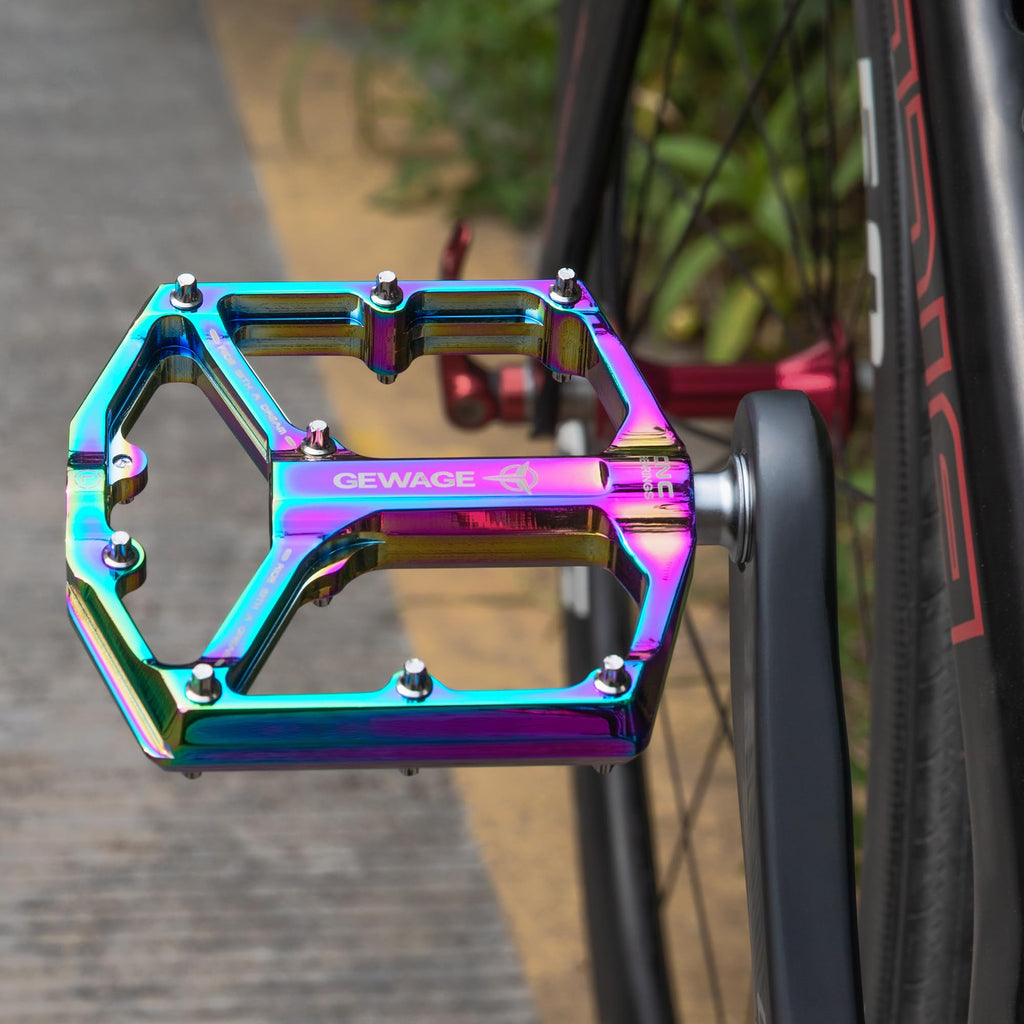 GEWAGE Flat Bike Pedals | CNC Aluminum 3 Sealed Bearings - Colourful