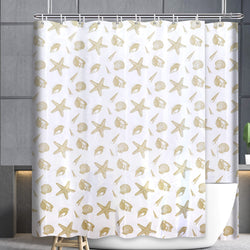 Jolof Store Extra Wide Shell Print Polyester Shower Curtain - 400x200cm