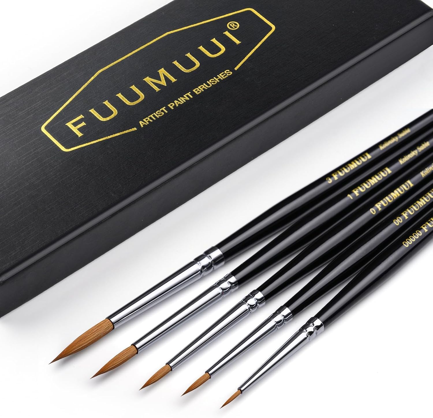 Fuumuui Kolinsky Sable Detail Paint Brushes | 5pc Miniature Set