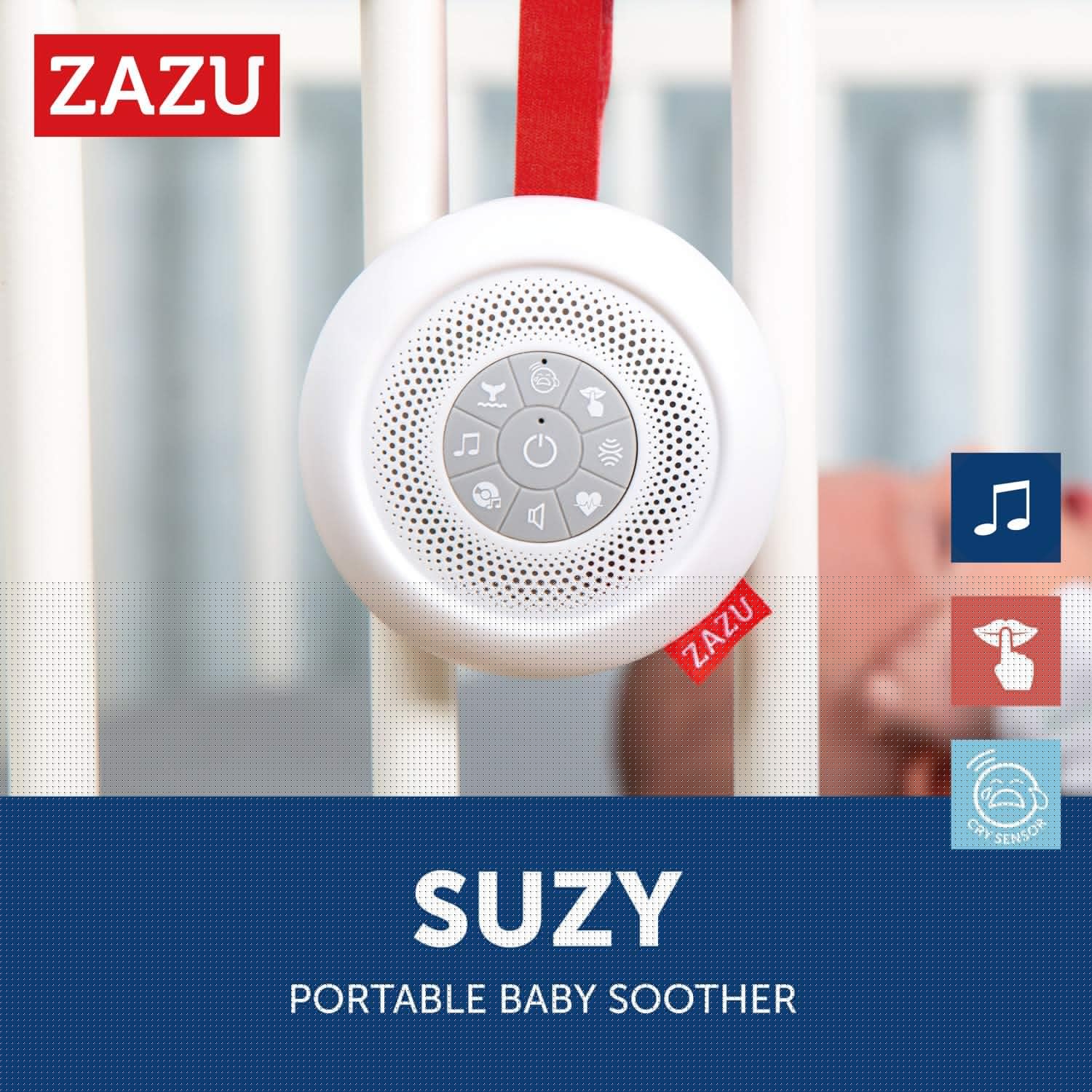 ZAZU Suzy Portable Baby Soother with White Noise & Cry Sensor
