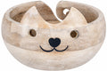 Eximious India Cat Design Mango Wood Yarn Bowl for Knitting and Crochet