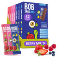 Bob Snail Fruit Leather Stripes – Mixed Berry Sugar Free Snacks, 42 Bars