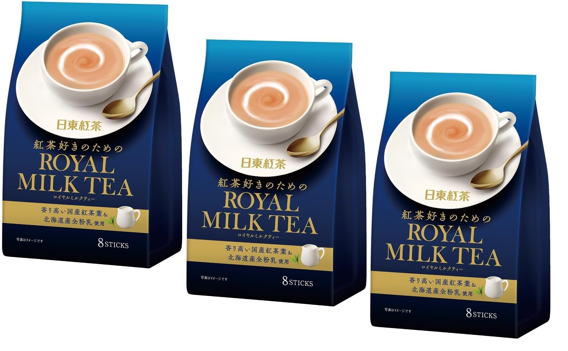 Nittoh Kocha Royal Milk Tea - Japanese Instant Tea Sticks, 3 Pack Set