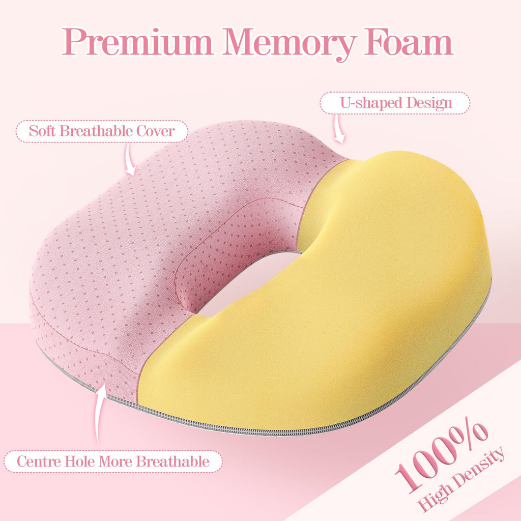 Benazcap Donut Cushion - Memory Foam Coccyx Pillow for Tailbone Pain